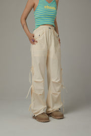 Size Ribbon Color Wide Pants