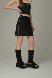 Lined Corduroy Mini Skirt