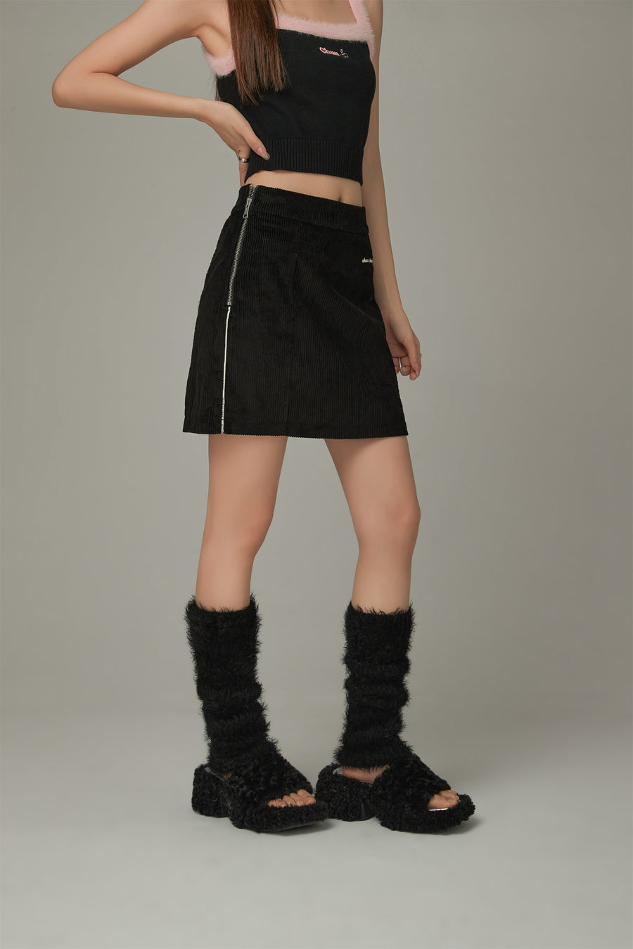 CHUU Lined Corduroy Mini Skirt