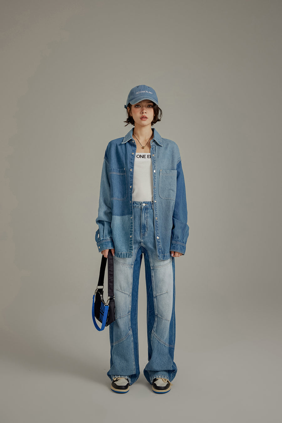 CHUU Color Matching Denim Shirt