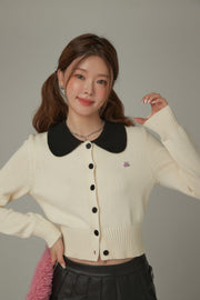 Color Collar Knit Cardigan