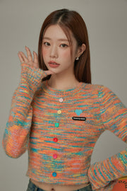 Rainbow Crop Knit Sweater