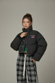 Oversized Logo Embroidery Padded Jacket