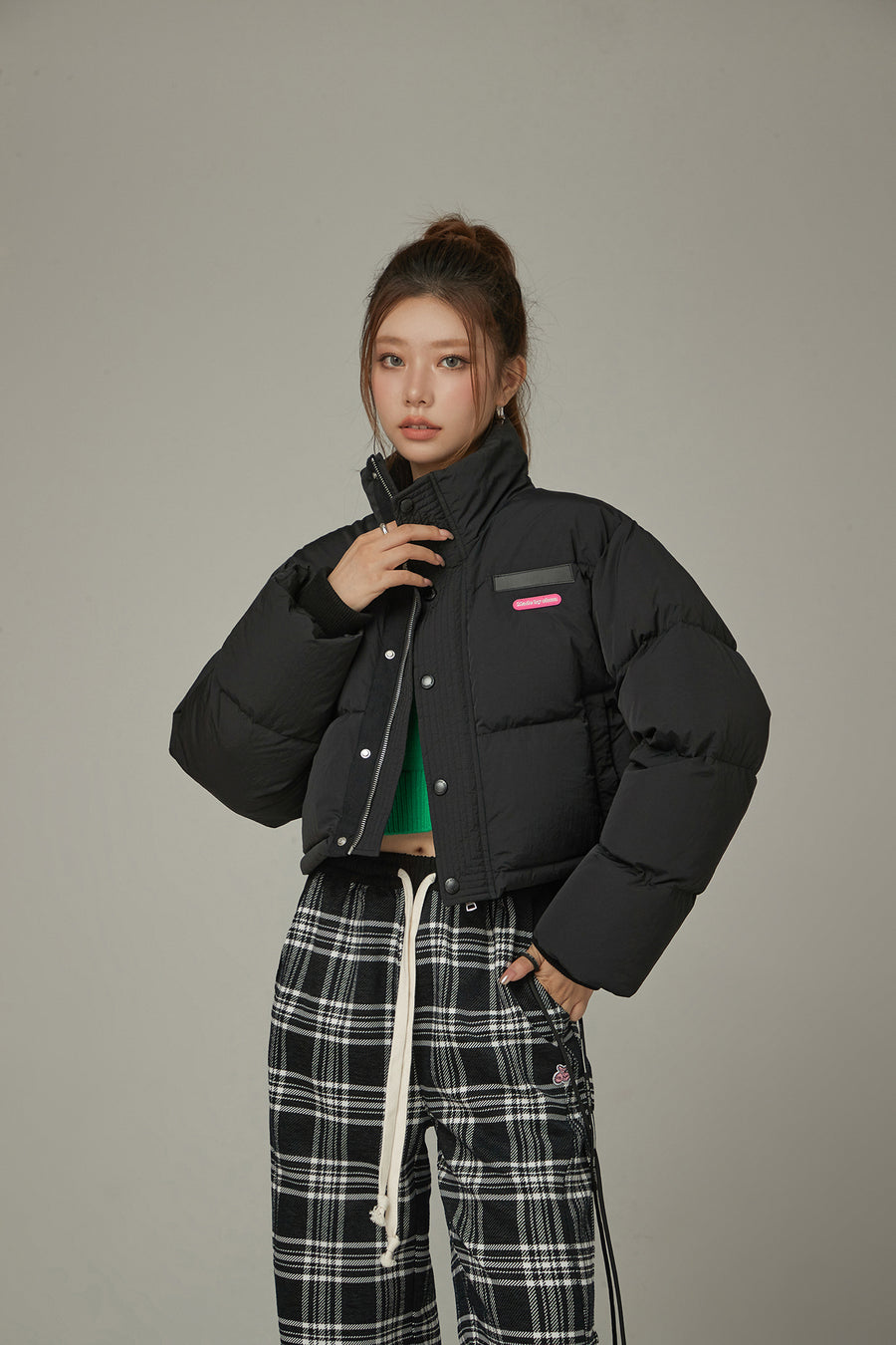 CHUU Oversized Logo Embroidery Padded Jacket