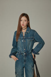 Pocket Denim Jumpsuit