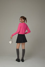 Logo Heart Knit Color Cardigan