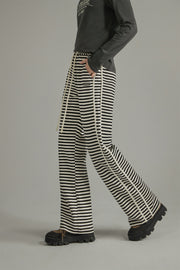 Elastic Waist Stripe Casual Pants