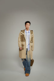 Two Tone Cargo Long Jacket