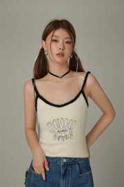 Color Matching Line Sleeveless Top