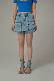 Denim Cut-Off Half Pants