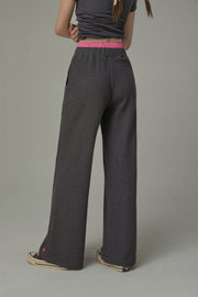 Wide Double Banding Loose Fit Pants