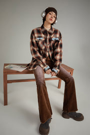 Distressed Checked Boxy Shirt