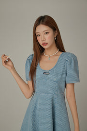 Puff Sleeve Denim Mini Dress