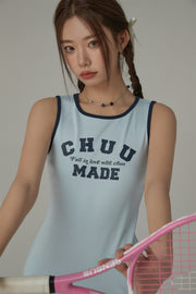 Fall In Love With Chuu Color Lined Sleeveless Mini T-Shirt Dress