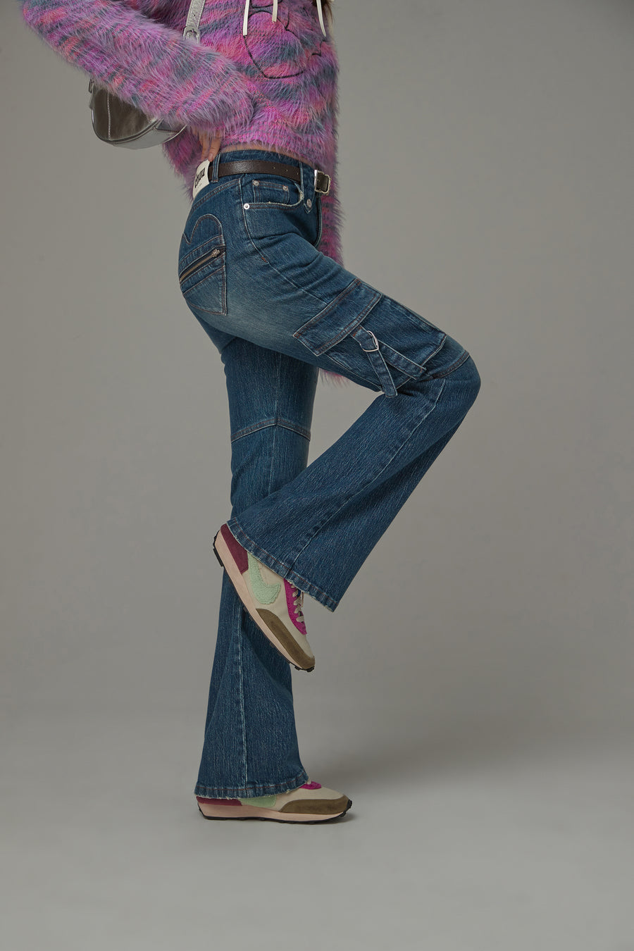 CHUU Pocket Lined Bootcut Denim Jeans