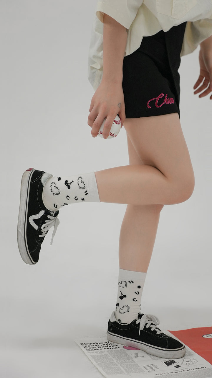 Made By Chuu Heart Cherries High Socks