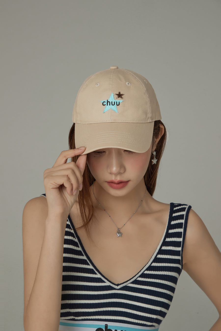 CHUU Star Embroidered Ball Cap