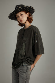 Vintage Drawstring Loose Fit T-Shirt