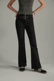 Rocker Solid Color Slim Bootcut Jeans