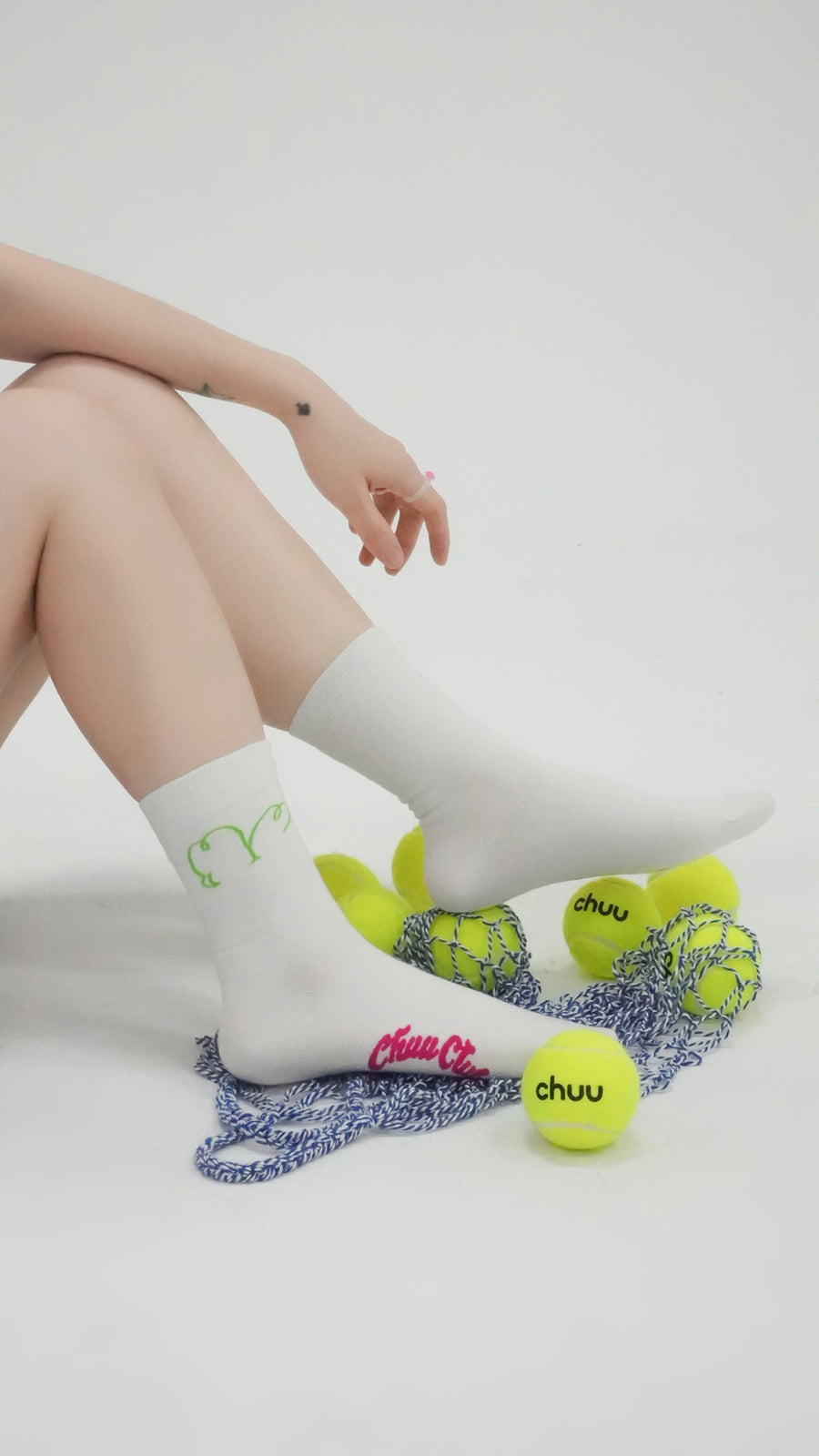 CHUU Character Colorful Stars High Socks