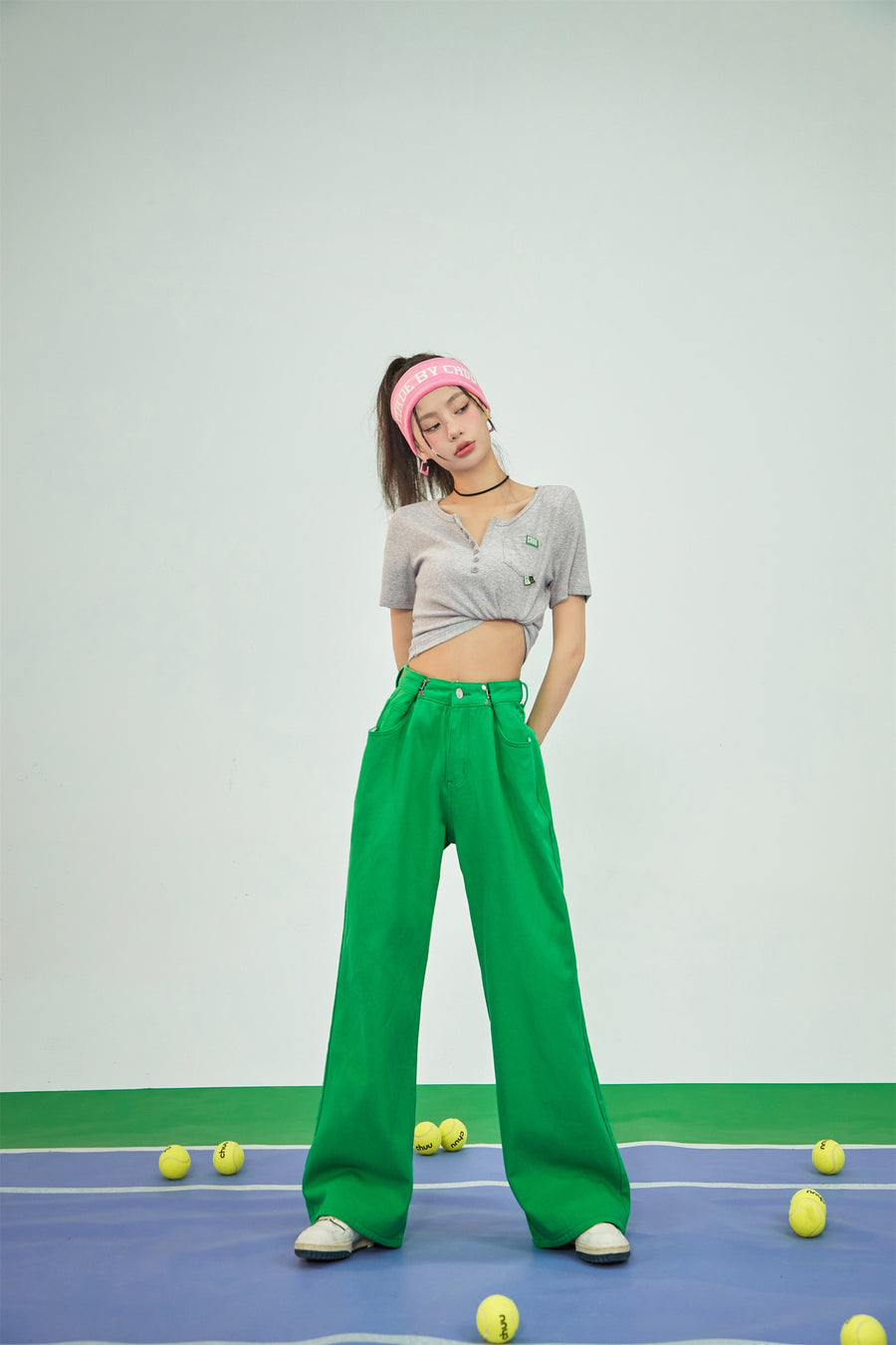 CHUU Summer Adjustable High Waist Wide Leg Pants