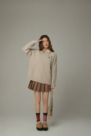 Logo Basic Loose Fit Knit Sweater