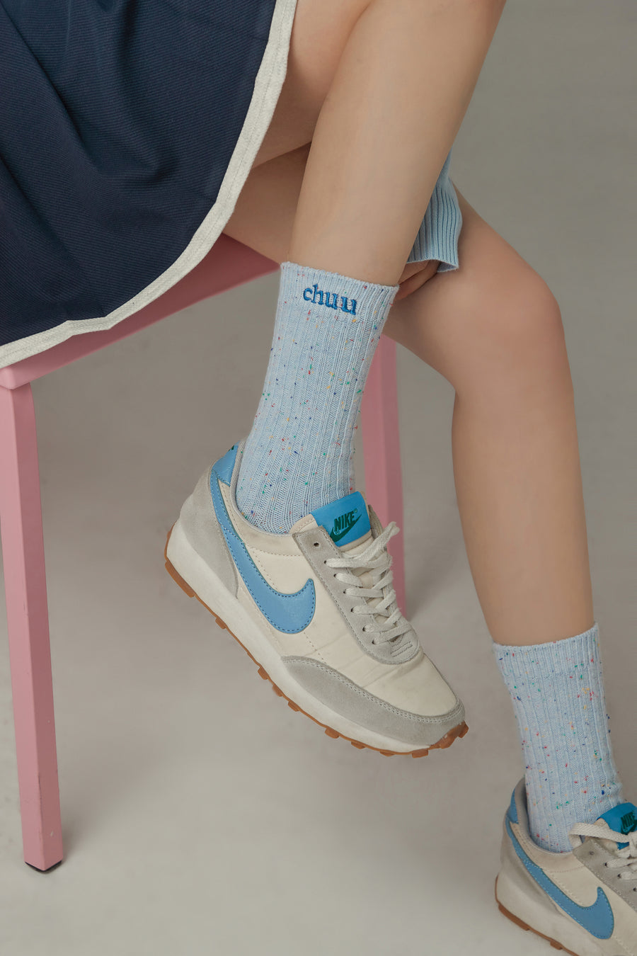 CHUU Colored Ribbed High Socks