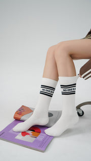 Color Lettering Basic High Socks