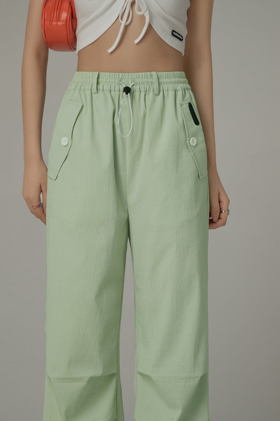 CHUU Casual High Waist Drawstring Wide Pants