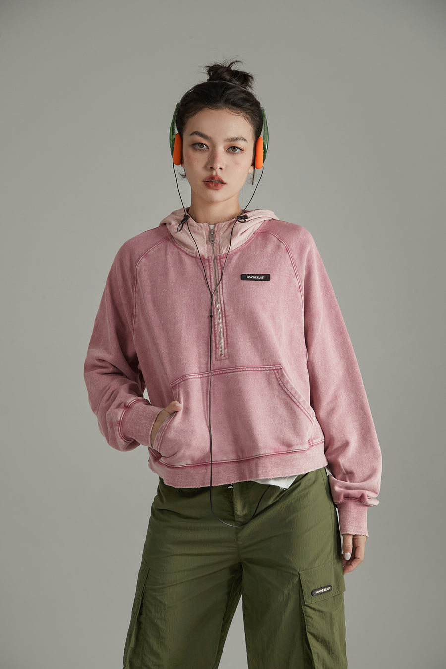 CHUU Vintage Loose Fit Hooded Zip-Up