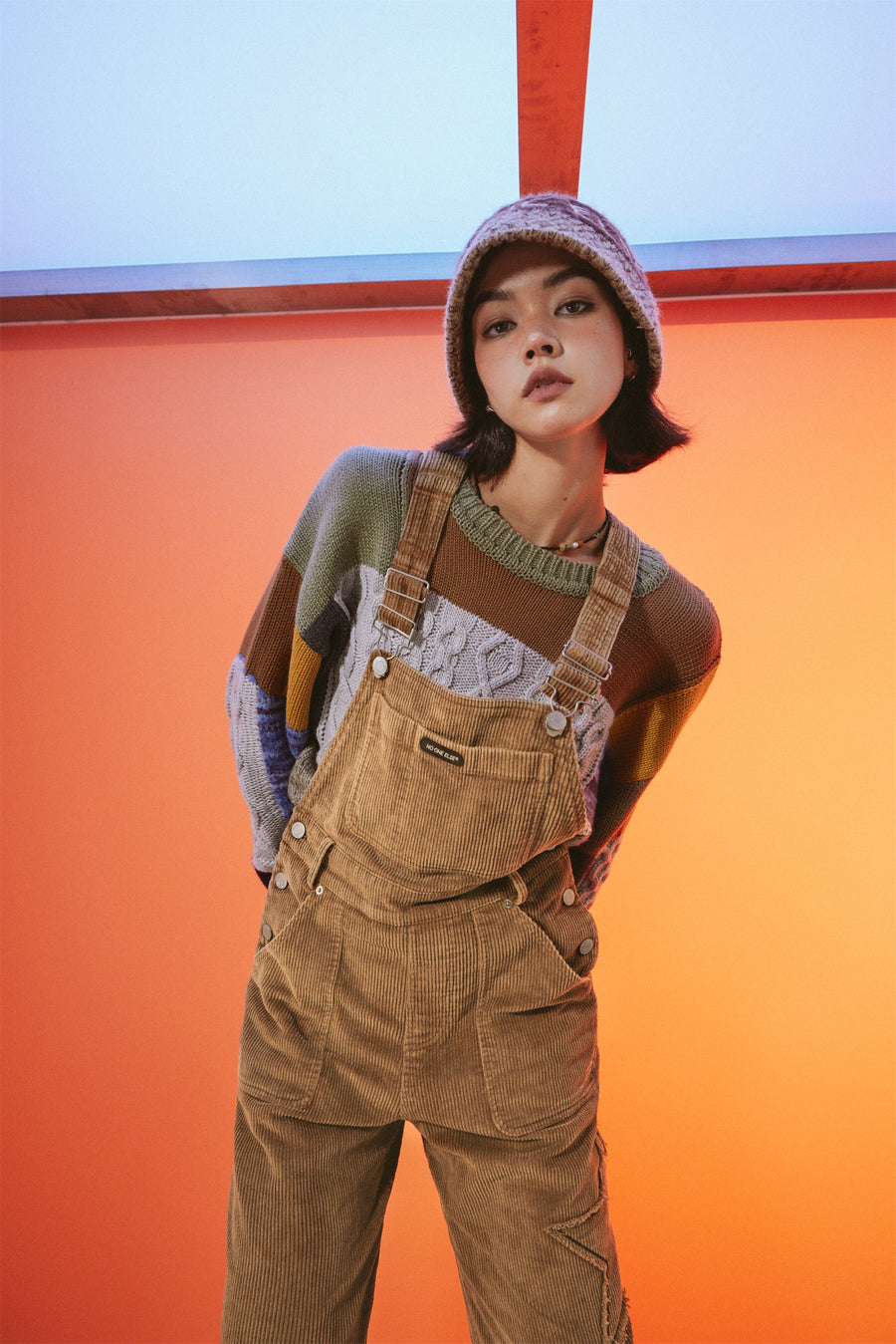 CHUU Stitched Star Overalls