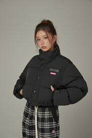 Oversized Logo Embroidery Padded Jacket