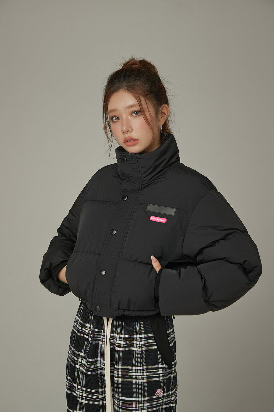 CHUU Oversized Logo Embroidery Padded Jacket