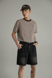 Black Denim Baggy Bermuda Shorts