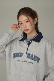 Polo Neck Boxy Sweatshirt