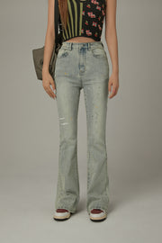 Color Semi Bootcut Jeans