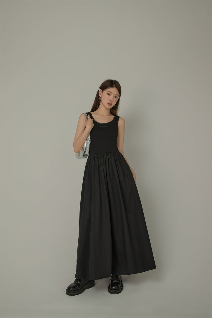 Back Cutout Sleeveless Layered Long Dress