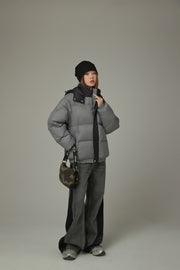 Color Matching Hooded Padded Jacket