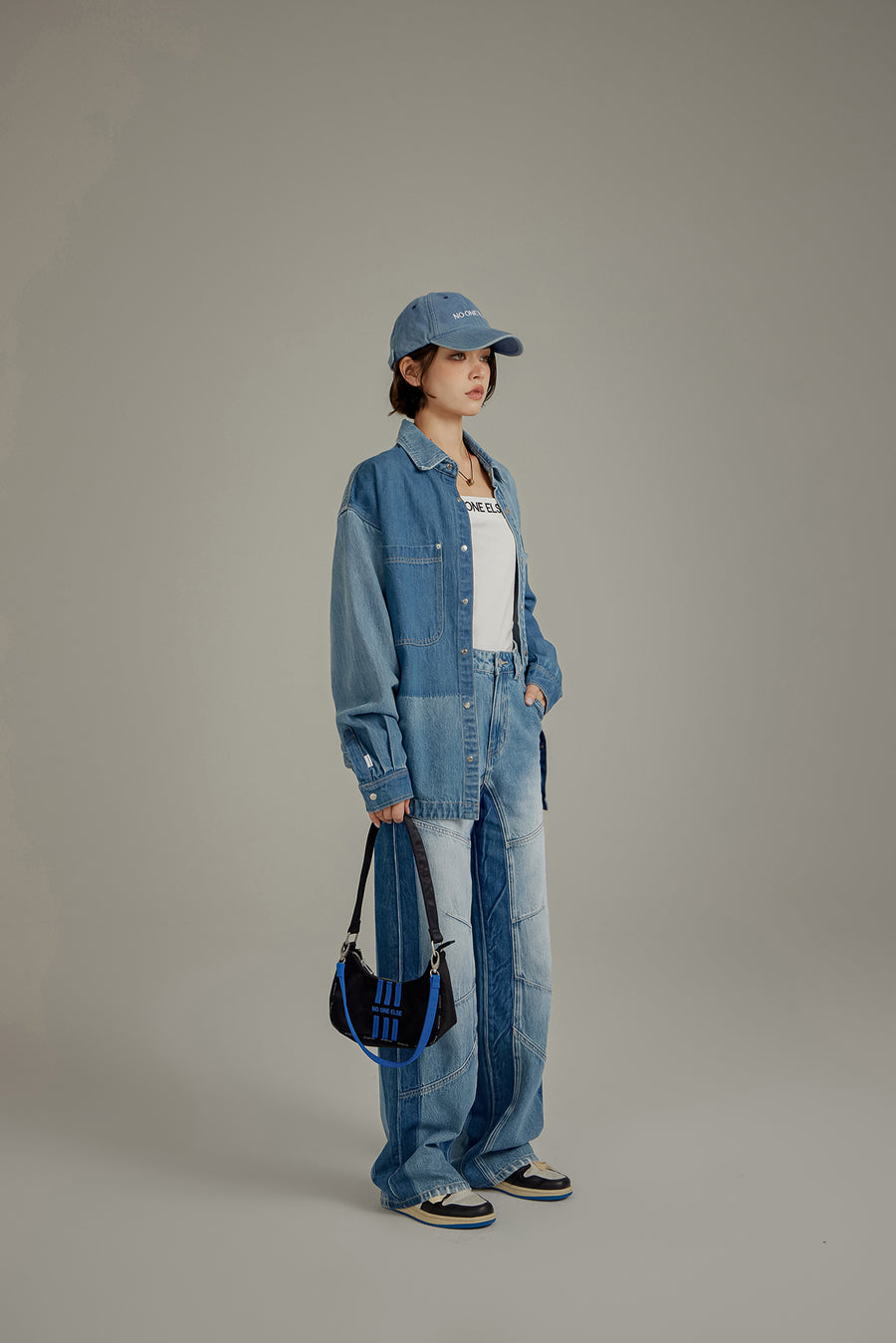 CHUU Color Matching Denim Shirt