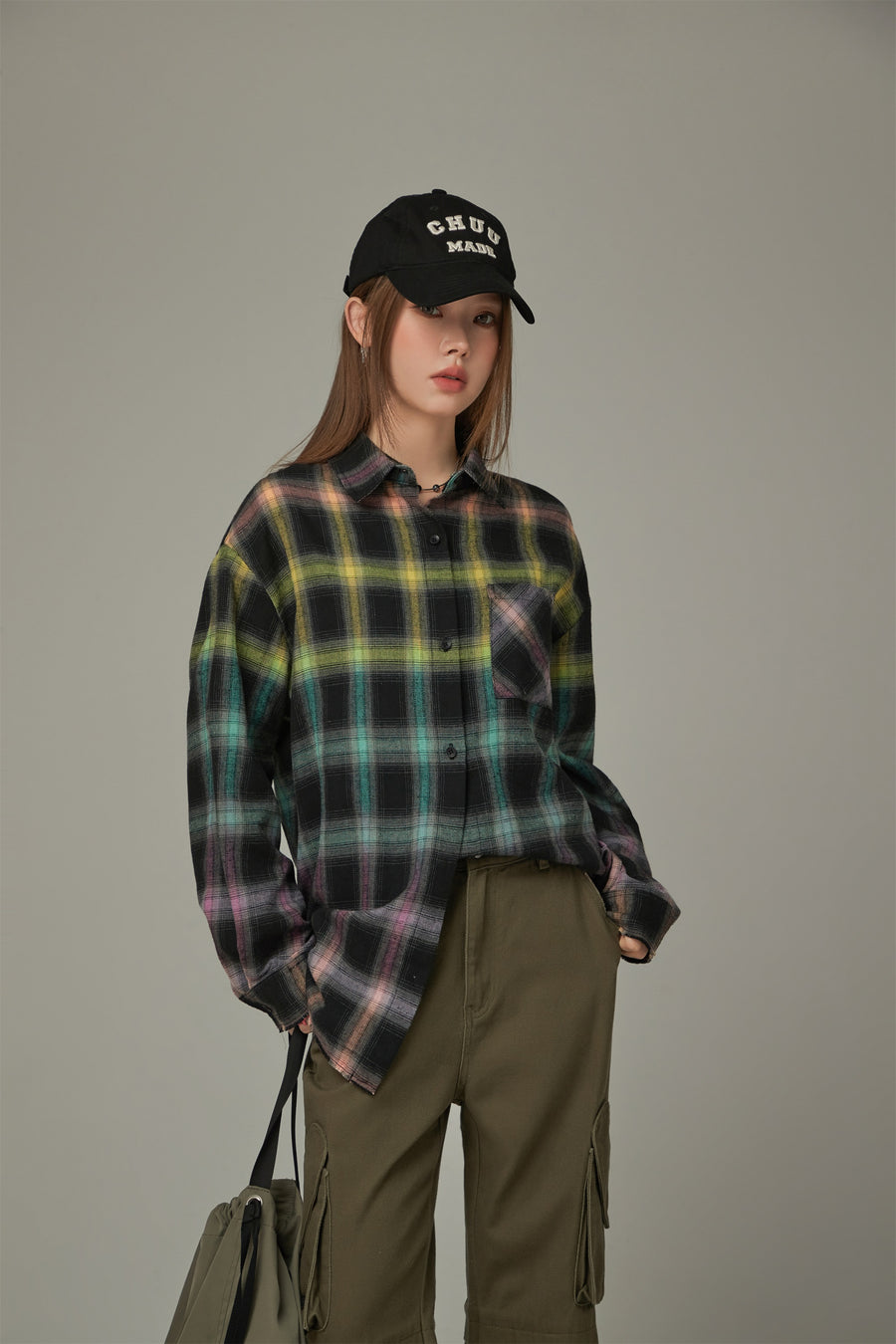 CHUU Rainbow Check Shirt