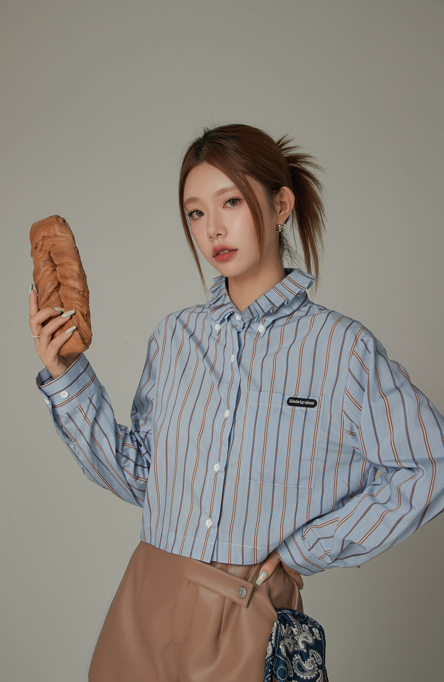 CHUU Stripe Loose Fit Long Sleeve Shirt