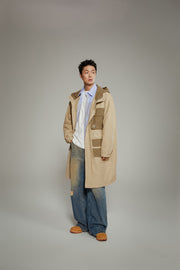 Two Tone Cargo Long Jacket