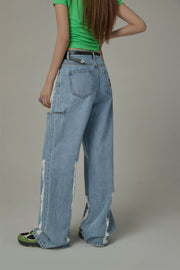 Cotton Denim Straight Pants