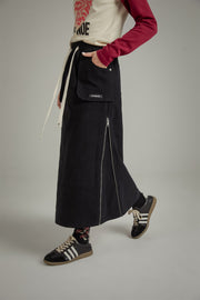 Pocket Casual Long String Skirt