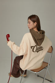 Fleece Color Combination Hoodie