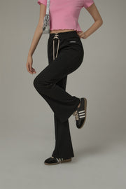 Lace Up Semi Bootcut Casual Pants