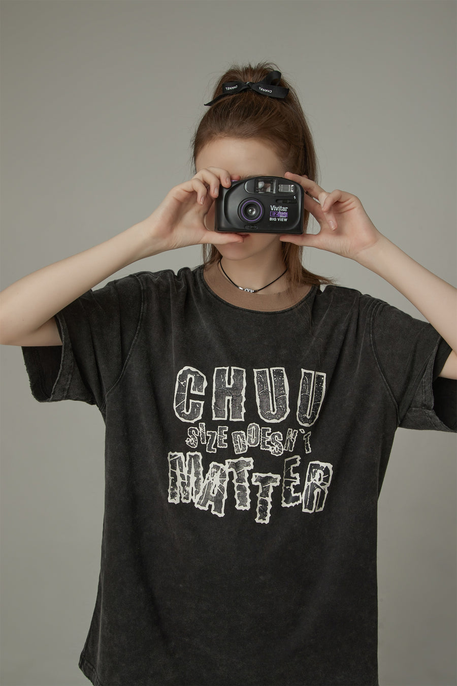 CHUU Chuu Size Doesnt Matter Boxy Cotton Short Sleeve T-Shirt