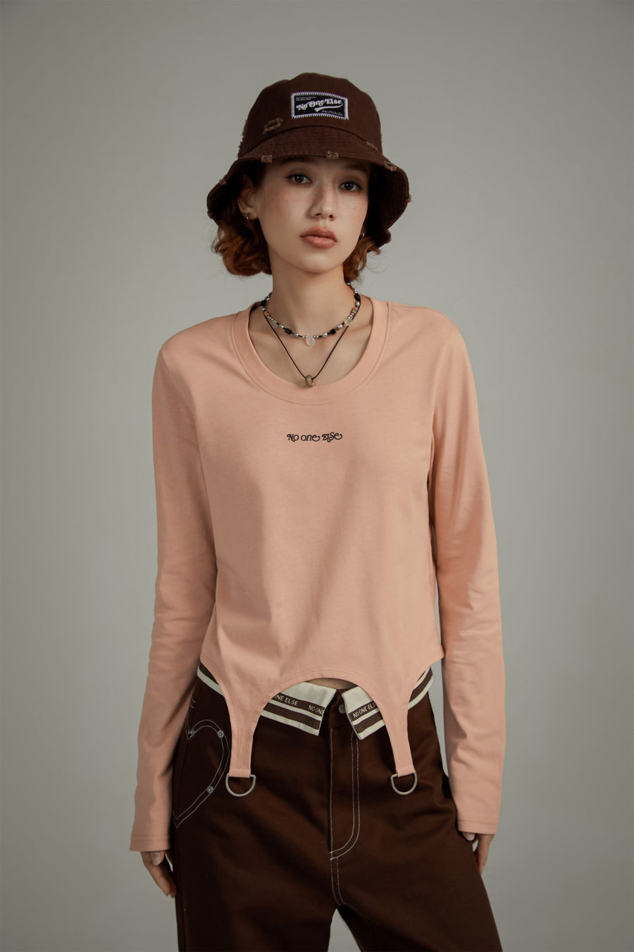 CHUU Simple Unbalanced Long Sleeve T-Shirt