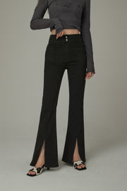 Front Ankle Slit Bootcut Pants