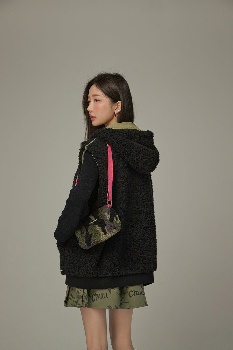 CHUU Fleece Vest Hooded Jacket